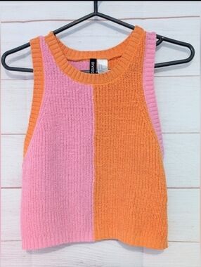 H&M Vibrant Multicolor Knit Tank Size Medium